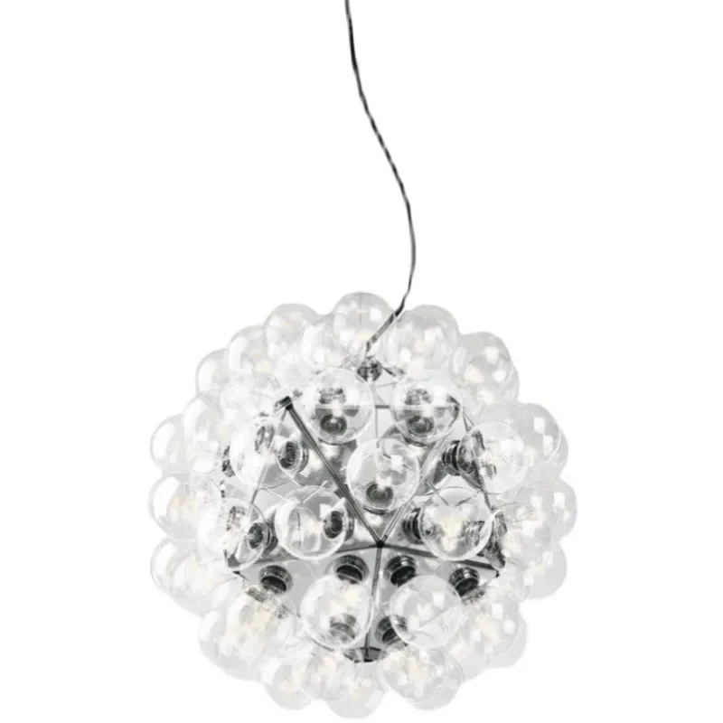 Imagem -05 - Nordic Clear Glass Bubble Lamp Designer Taraxacum Lâmpada para Quarto Sala de Estar Bar Villa Decor Mesa Led Dinging Luz Suspensa