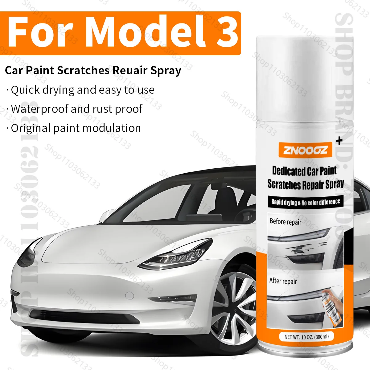 

Для Tesla Model 3, автомобильная краска для царапин, ручка для глубокого удаления царапин, белый, черный, красный, серебристый, синий, серый спрей для ремонта царапин