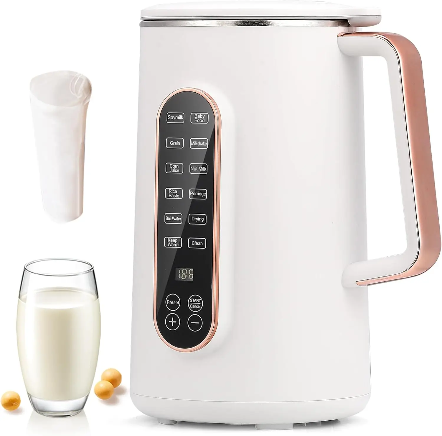 40oz Soy Milk Maker, 8-1 Automatic Almond Milk Maker Machine, Plant-Based Milk, Oat Milk, Dairy Free Beverages