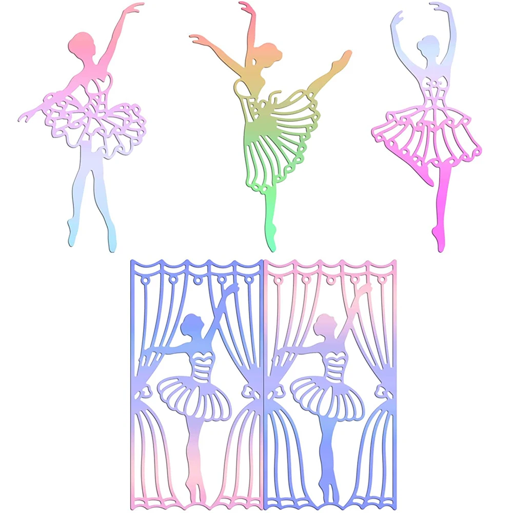 4Pcs Ballerina Metal Cutting Dies Elegant Women Die Cuts for DIY Scrapbook Wedding Birthday Cards Making Photo Album Decoration