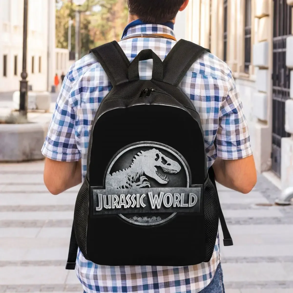 Jurassic Park Travel Backpack Men Women School Laptop Bookbag Dinosaur Print College Student Daypack Bags