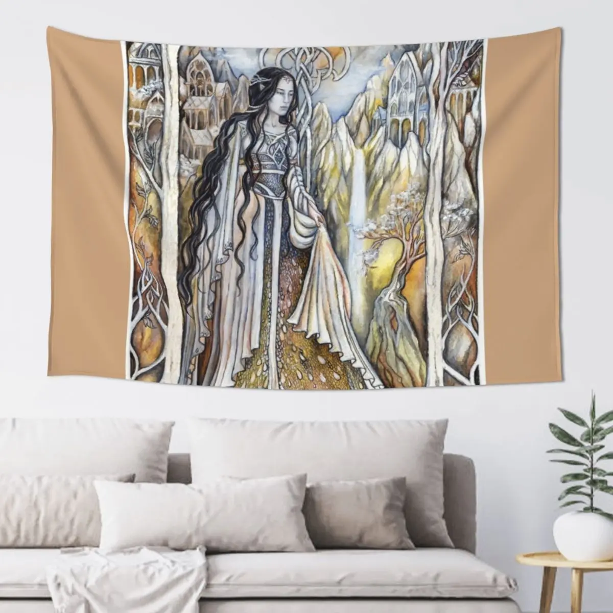 

Lady of the elven city Tapestry Luxury Living Room Decoration Room Decor Bedrooms Decor Tapestry