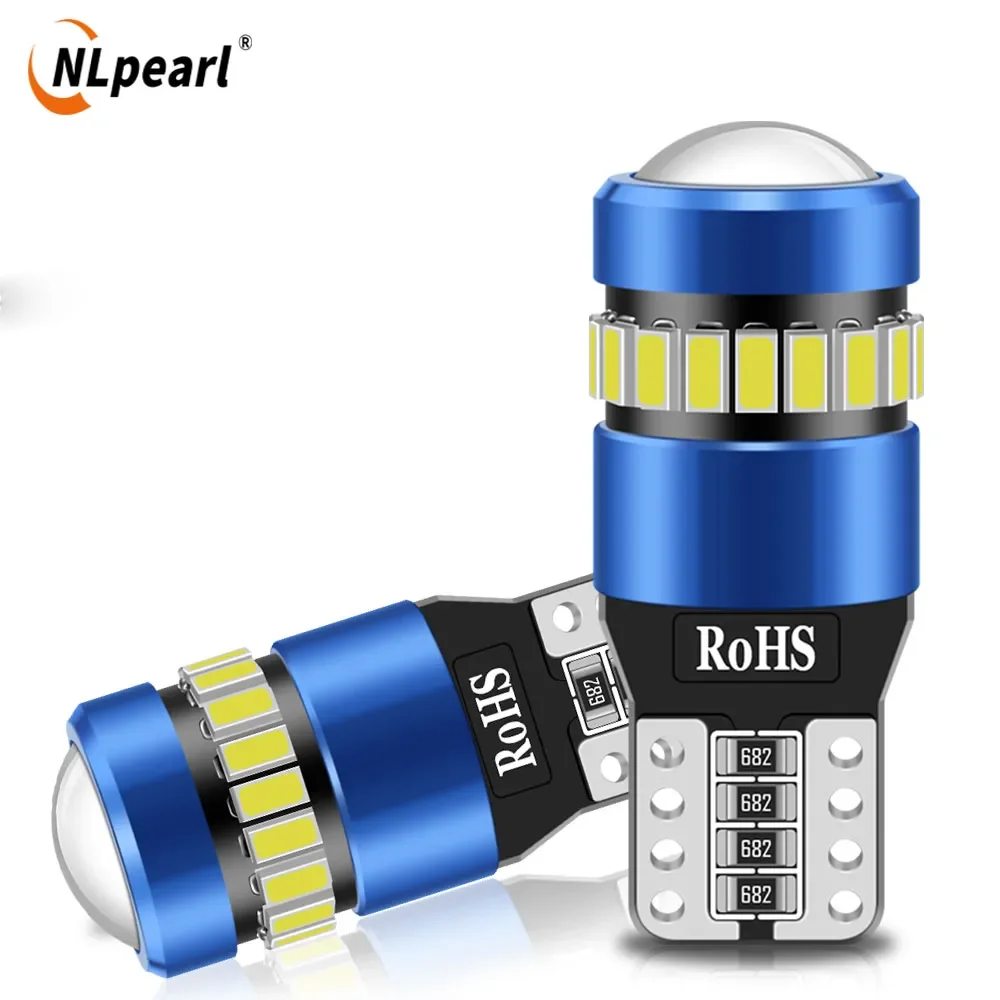 2PCS T10 W5W LED CANBUS No Error 750Lm Super Bright Car Side Interior Lights 194 168 3030 SMD Auto Bulb White Amber Red 12V