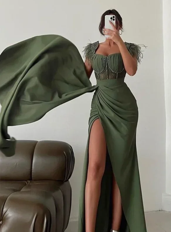 Customized Floor Length Vestido Dourado Longo Formal Dress Women Elegant Shiny Dress Dresses 2024 سيرين سيرين لفساتين السهرة