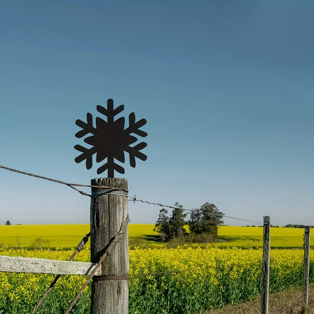 

Snowflake Metal Silhouette Garden Stake Christmas Decor, Fence, Lawn, Garden, Patio, Outdoor Decor Metal Wall Hanging Christmas