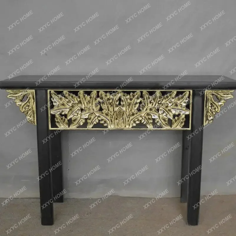 XXSolid wood entrance table carved table wall table entrance platform