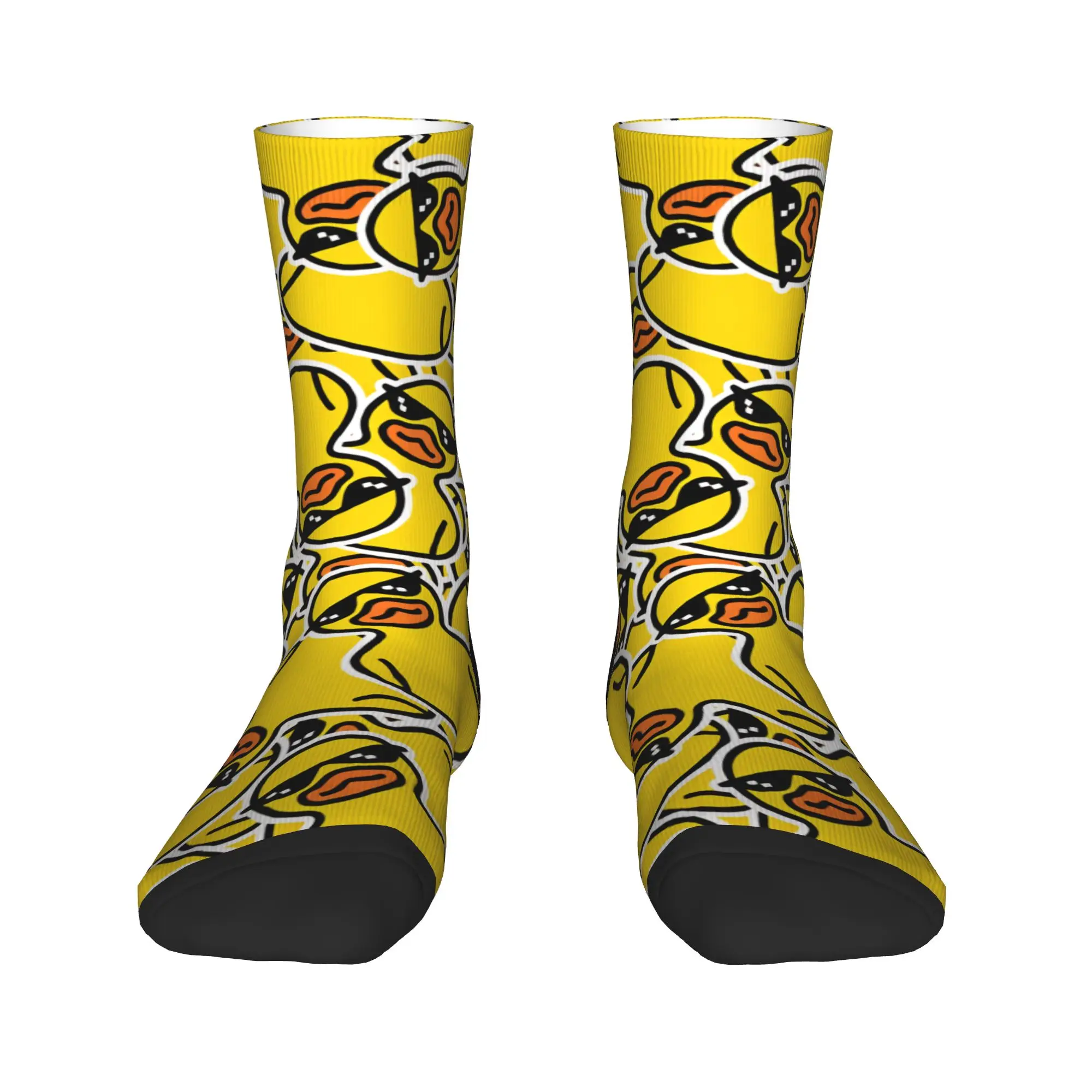 Many Yellow Birds With Sunglasses Socks  Funny Stockings Autumn Anti Skid Adults Men Socks Breathable Graphic Outdoor Socks
