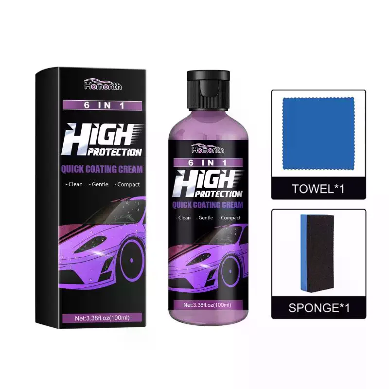 Car Coating Spray 6 in  Polish Anti Stain Crystal Protection Dustproof Formula for Car Cleaning Interior