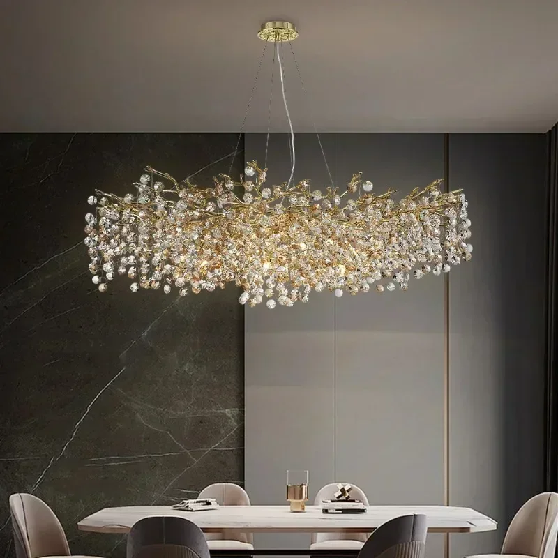 

Sun Crystal Ceiling Chandelier Gold Lustre Villa Restaurant Led Hanging Lamps for Ceiling Chandelier Nordic Room Home Decor