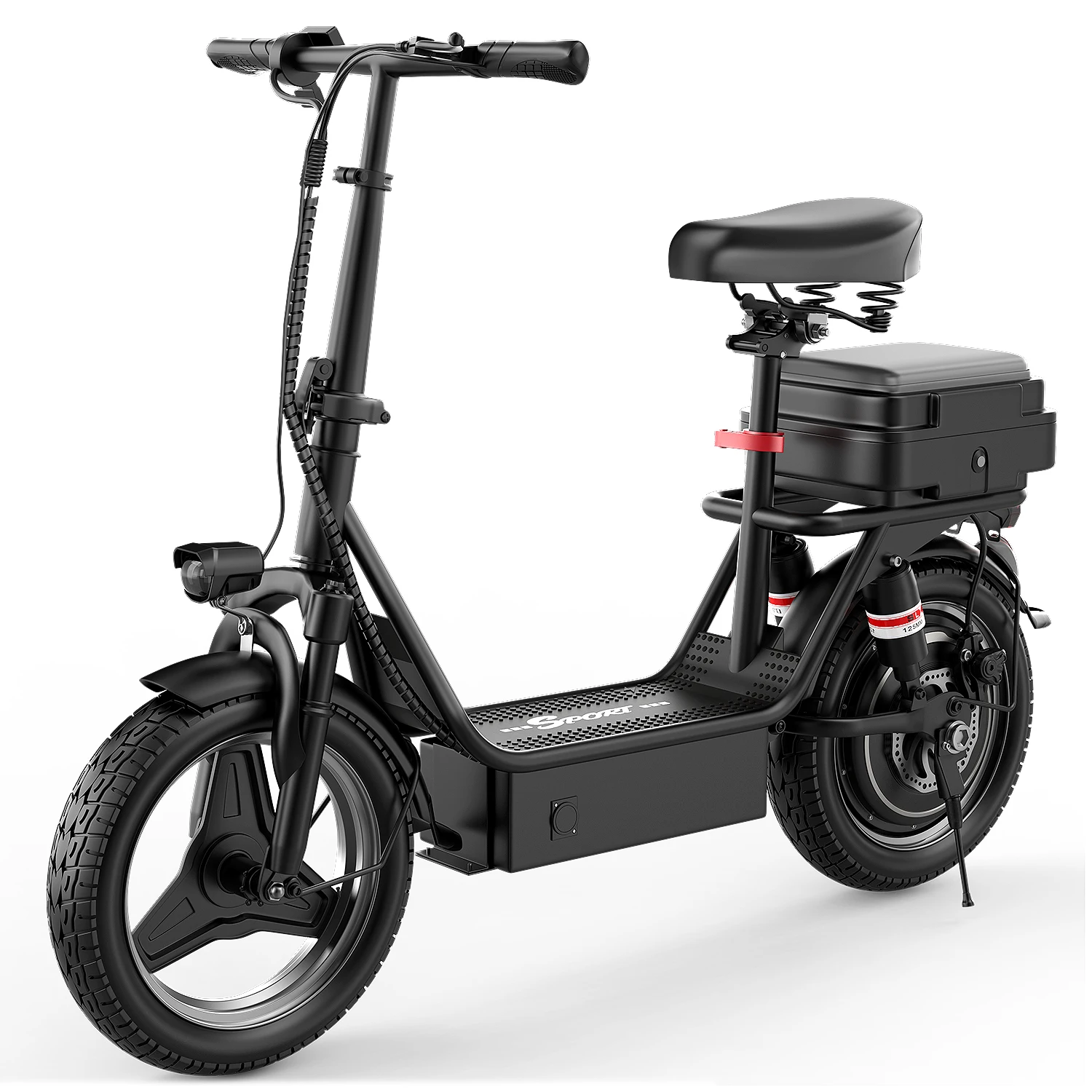 Foldable Electric Scooter 650W Motor 36V13AH Battery Safety LED Lights Storage Box LED Display Multi-Damping Features