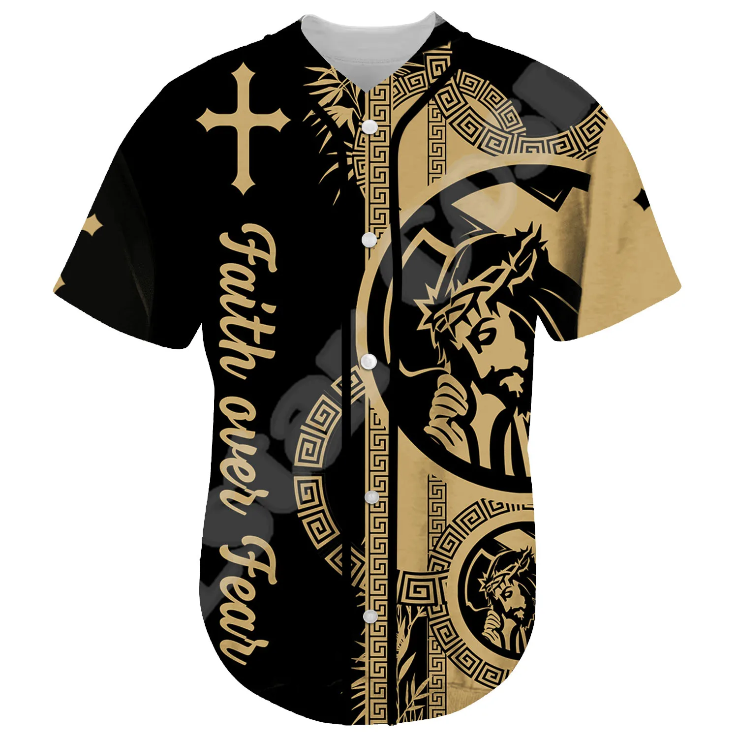 Custom Name Christian Child Of God Savior Jesus Lion Tattoo 3DPrint Summer Baseball Shirts Jersey Unisex Casual Short Sleeves X2