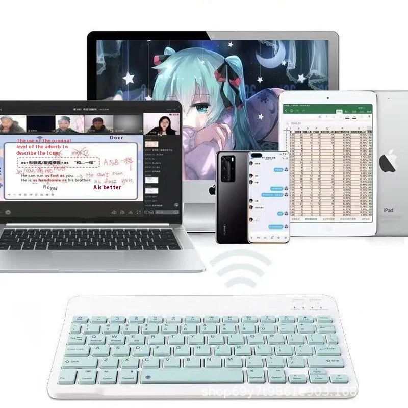 2024 New Model Hot Selling Suitable For Ipad, Tablet, Mobile Phone External Keyboard 10 Inches Wireless Mute Thin Film Keyboard