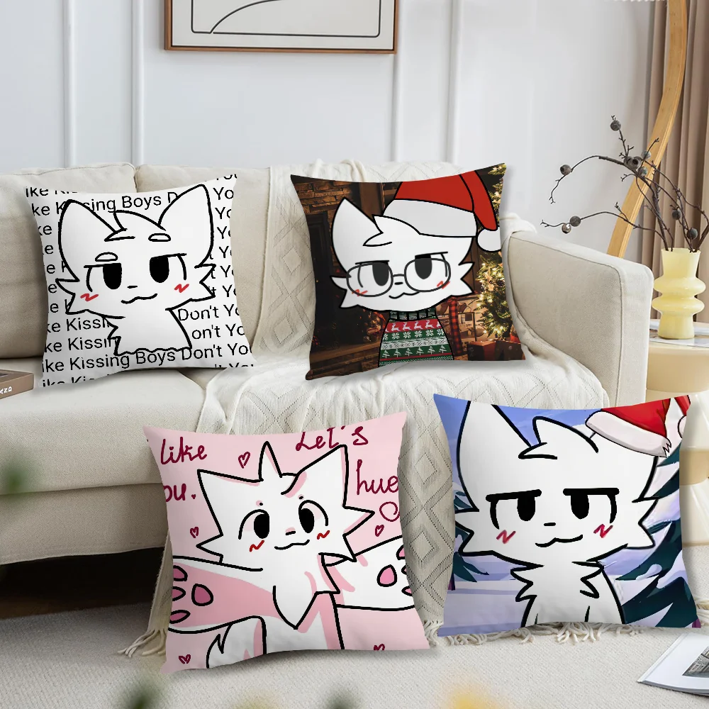 Boykisser Silly Cat Cute cushion cover Living Room Accent Couch Back Support Square Lounge Restful Nap Companion Pillow Case