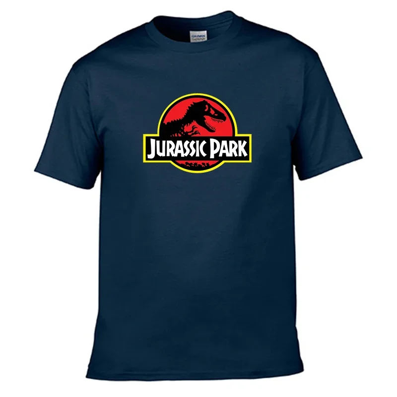 2024 Jurassic Park T Shirt Men 100% Cotton Printed T-Shirts Casual Funny Tops Jurassic World Tees Short Sleeve Cool T-shirt