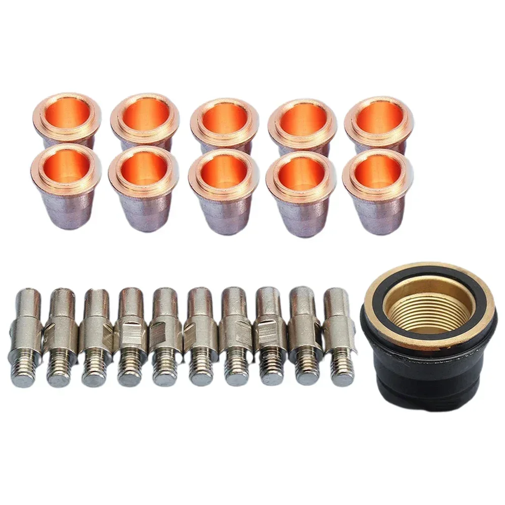 1 Set S45 Plasma Electrode PD0116-08 PR0110 Torch Cutter Tip + Cap Consumables For Trafimet Air Plasma Cutting Machines