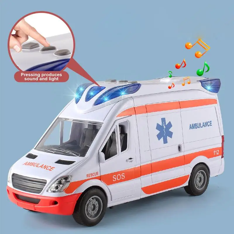 Ambulance Toys Car Medical Responder Ambulance Includes Carrier Tailgate With Lights And Sound Children House Toy With Stretcher