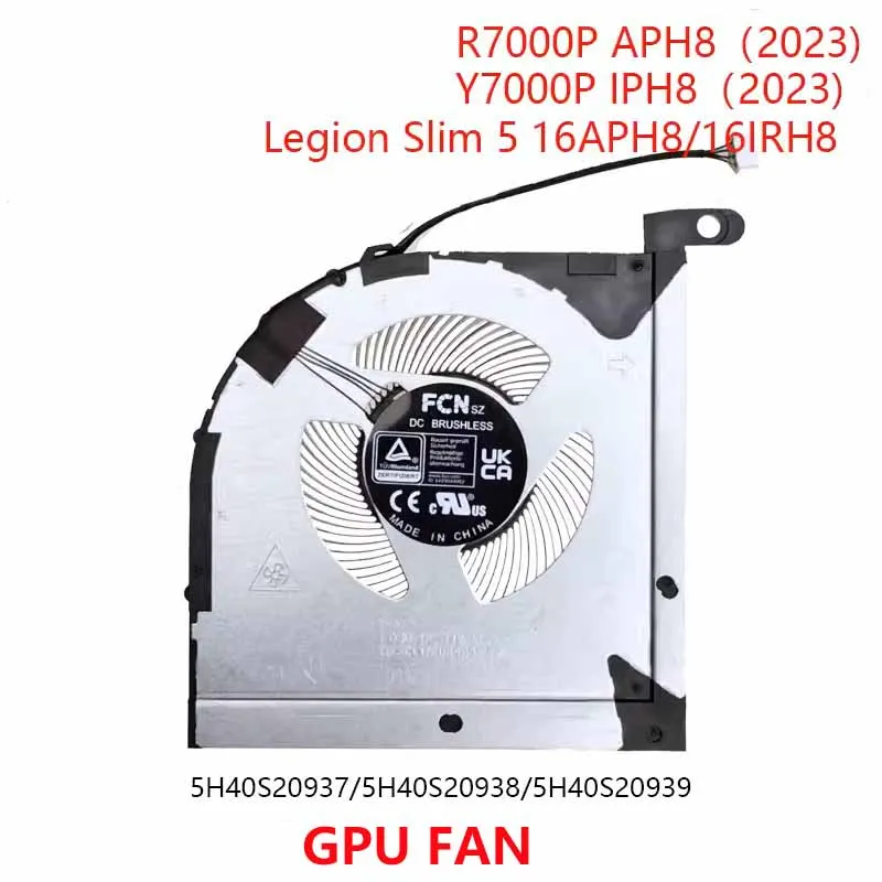 Imagem -03 - Ventilador de Refrigeração Cpu Portátil Gpu para Lenovo Legion Slim 16irh8 16arh8 5h40s20914 C82ya Novo