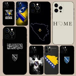 Bosna i Hercegovina Heart Phone Case For iPhone 16,15,14,13,12,11,Pro,X,XS,Max,XR,Plus,Mini Soft Black Cover