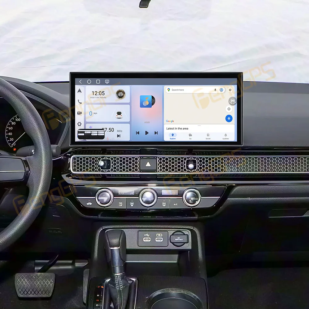 

15.8 Inch QLED Screen Android 15 GPS Navigation For Honda Civic 2022 Qualcomm CarPlay Car Stereo Audio Radio Multimedia Player