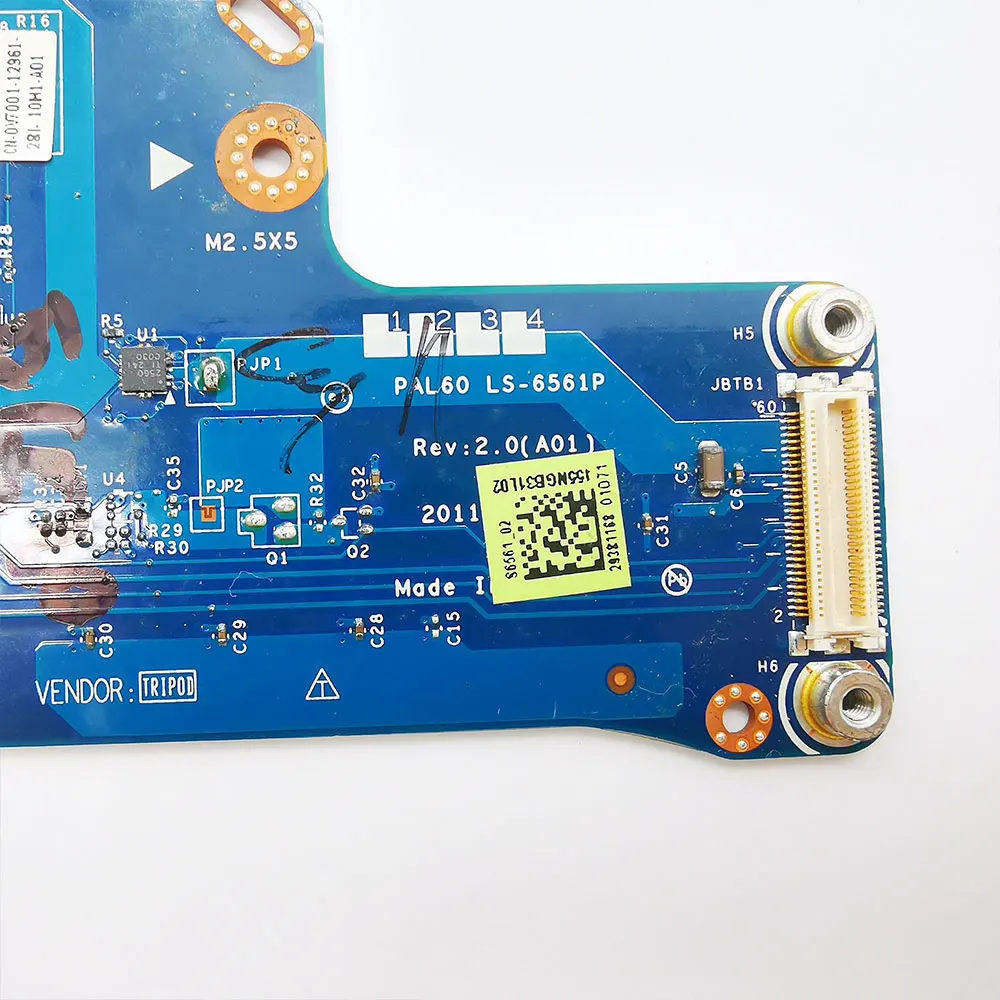 Tarjeta de sonido y Audio para ordenador portátil Dell Latitude E6520, tarjeta de sonido, USB, VGA, placa Jack para auriculares, PAL60, LS-6561P, 0V7001