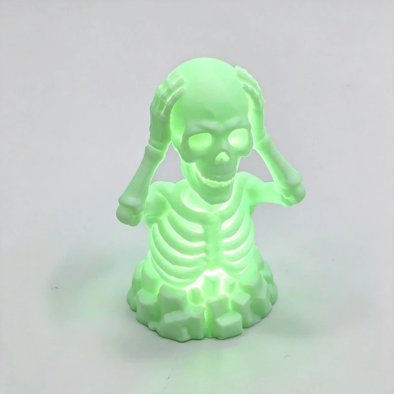 Halloween Decors Skull Statues 3D Printed Skeleton Figurines Bone Character Display Figure with Hands at Head, 3D D2RD