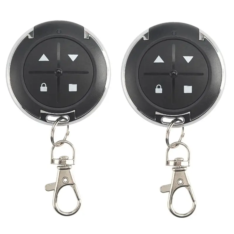RF Wireless Transmitter 2Pcs 433Mhz Copy Remote Control 4 Buttons Round Cloning For Gate Garage Door Light Switch-A09I
