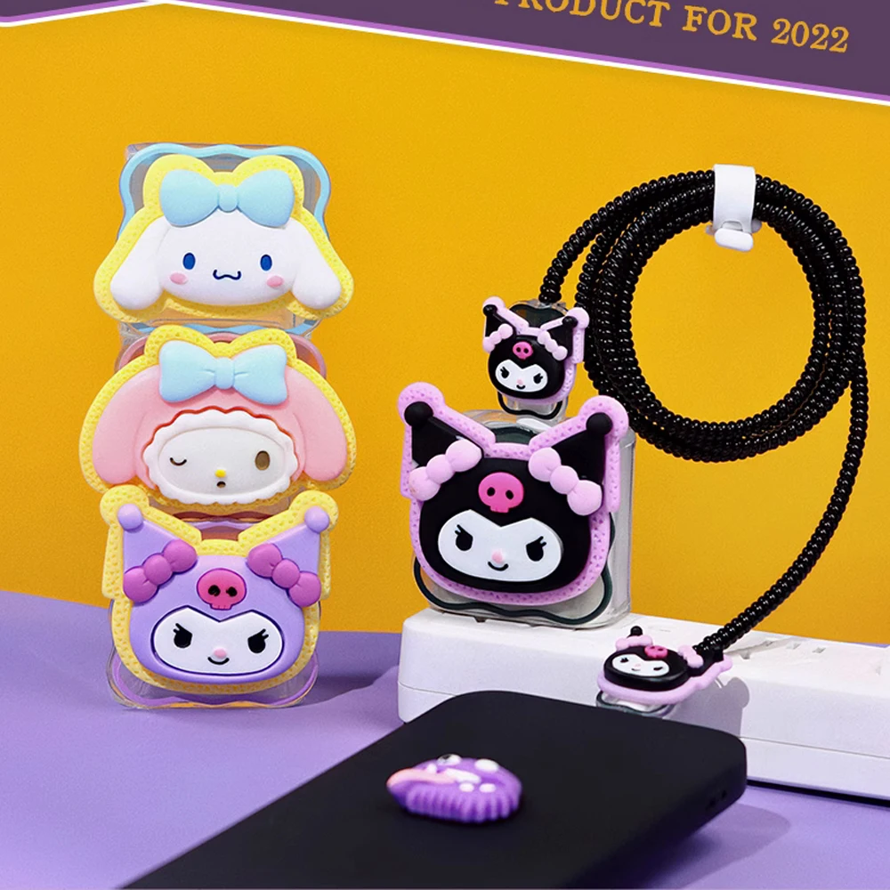 Cute Anime Cable Protector for iPhone / iPad 18W/20W Charger Protector Case Cartoon Cable Management Phone Wire Cord Organizers