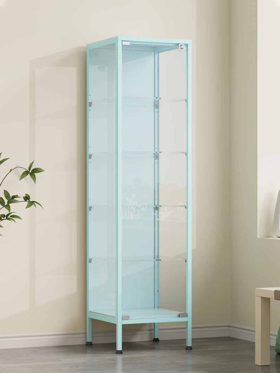 

Figure display cabinet with lamp glass cabinet with lock transparent pain cabinet for Lego model building block toy storage rack