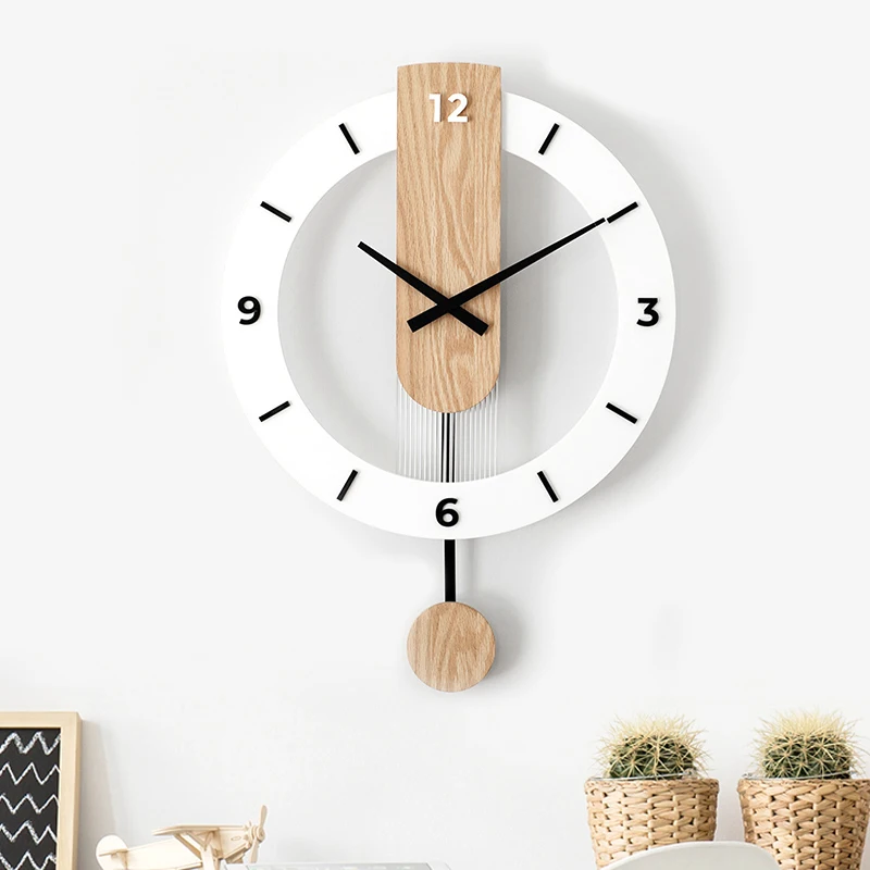 Simple Aesthetic Clock Wall Alarm Digital Living Room Creative Silent Wall Watch Simple Round Relogio De Parede Home Design