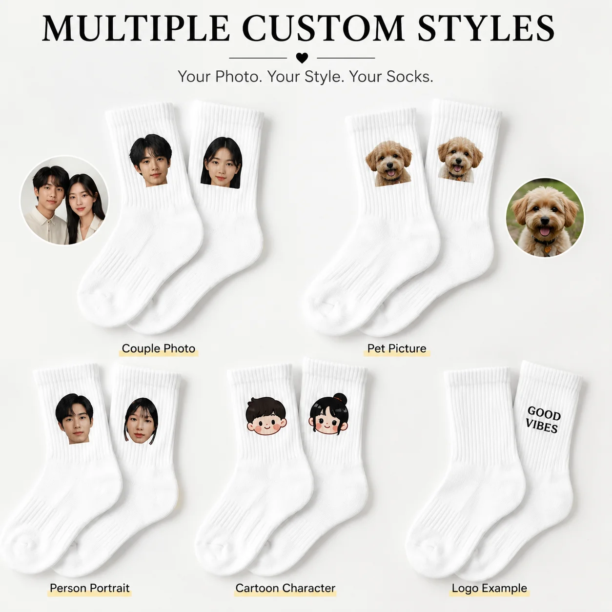 Custom Photo Socks for Men & Women, Warm Personalized Funny Face Picture Printed Socks, Custom Design Sports & Football Socks view 5