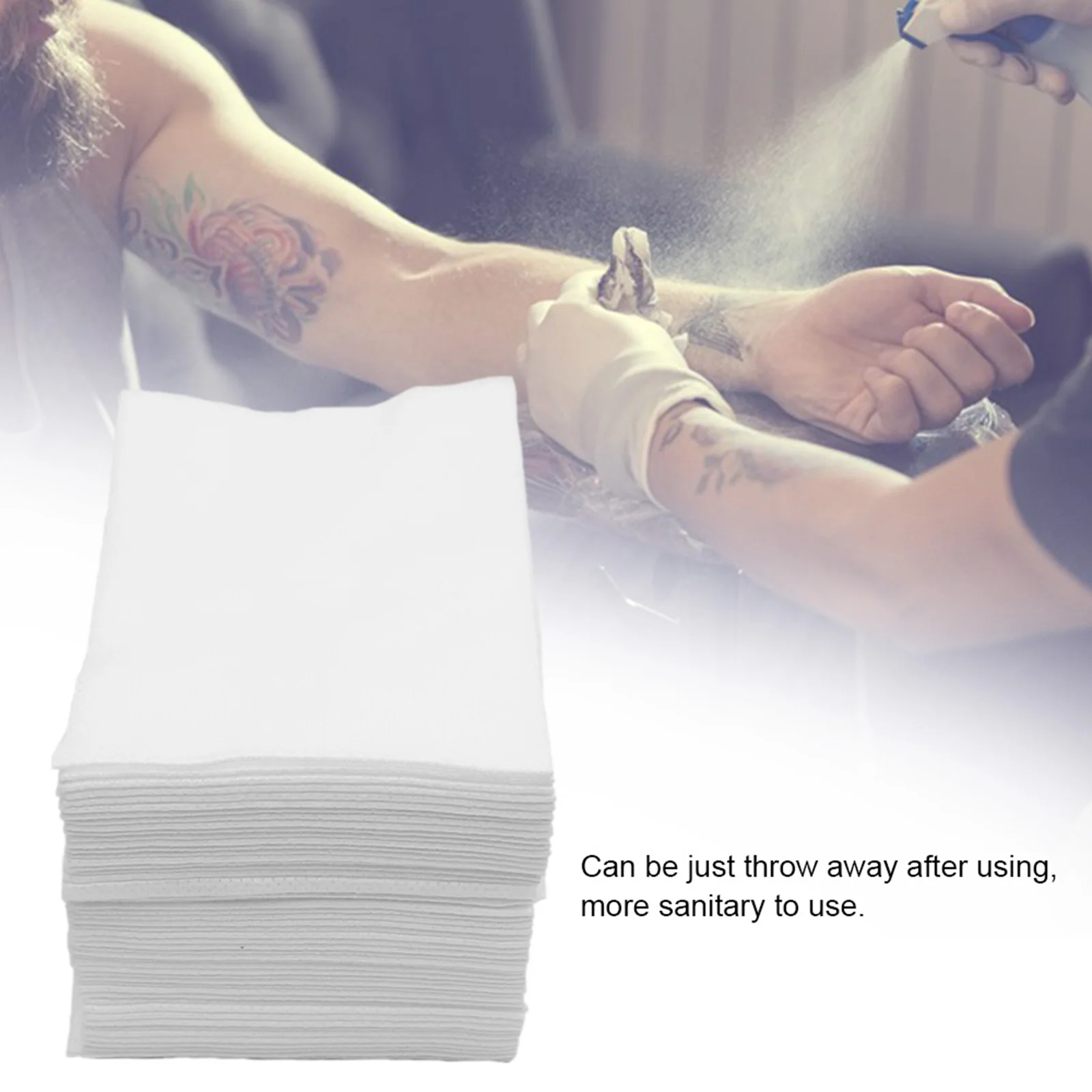 50 PCS Disposable Tattoo Wipes - Paper Towels - Body Art - Permanent Makeup - Tattoo Cleaning Tools - Tattoo Supplies