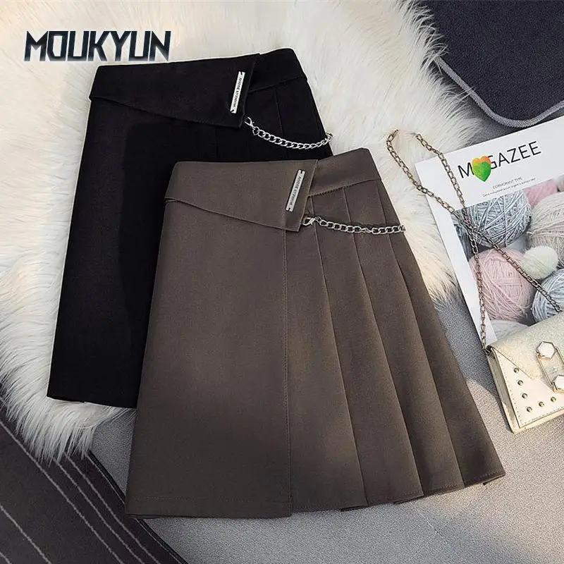 

Women Irregular Pleated Skirts Summer High Waist Short Skirt