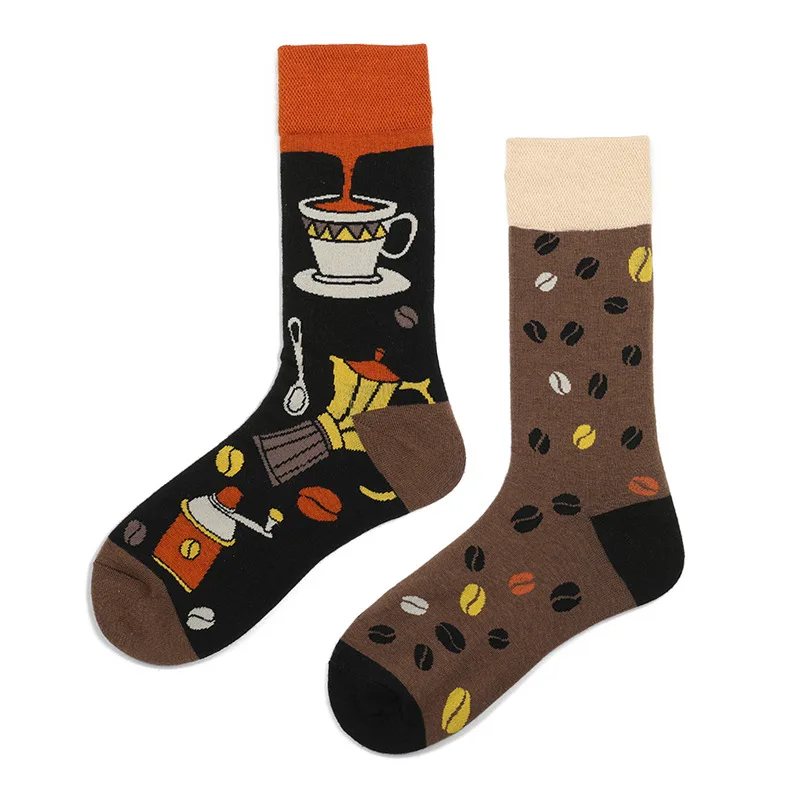 Original innovation fashion asymmetrical male and female couples AB trendy socks fun personality in tube socks fashion style