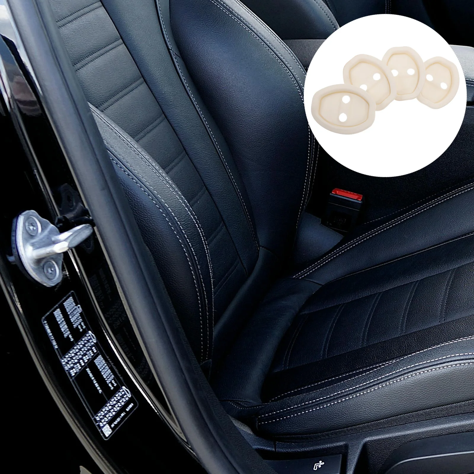 

4 Pcs Door Lock Protective Cover Car Latch Protection Silica Gel Anti-collision