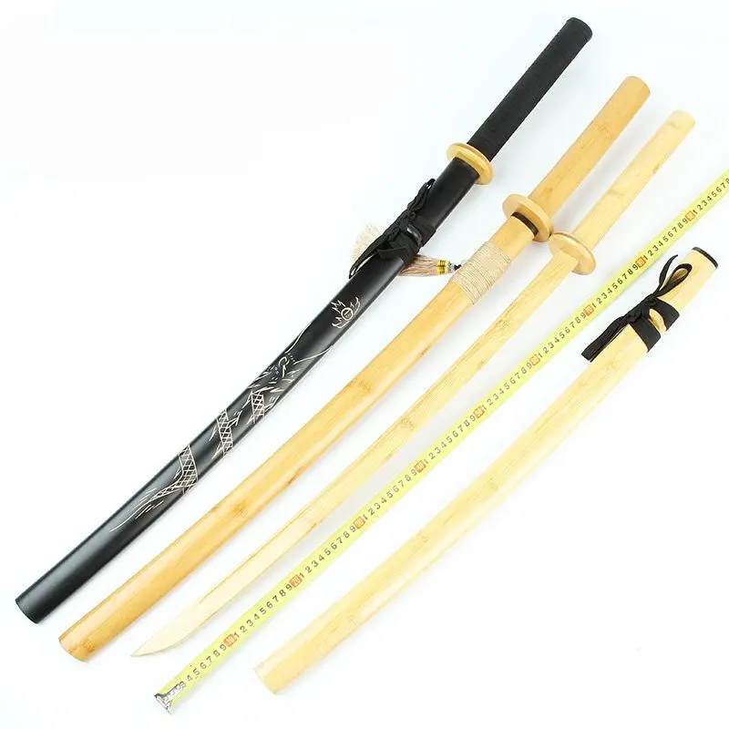 102cm Japanese Katana Real Size Japanese Practice Laido Samurai Sabre Damascus Wooden Ninja Knife Cosplay Prop Home Decoration