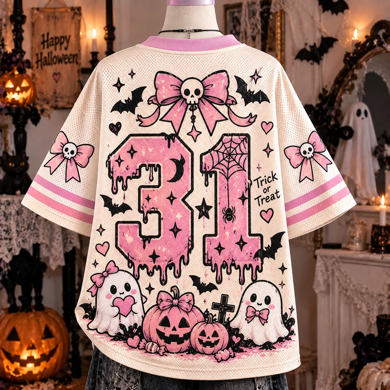 Halloween Spooky Skeleton Shirt Pumpkin Bat TShirt Retro Tee Front Back Halloween Graphic Tee Shirts Halloween Party Tops Gifts