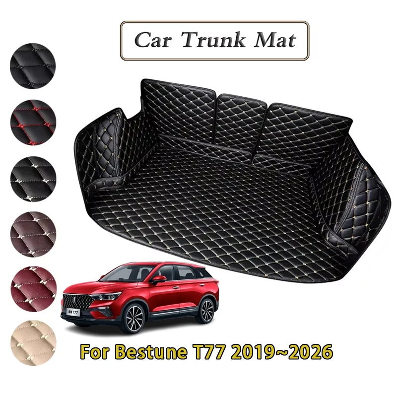 

Car Trunk Mats For FAW Bestune T77 2019~2026 Dirt-resistant Fully Trunk Mat Rear Cargo Tray Auto Accessories 2022 2023 2024 2025