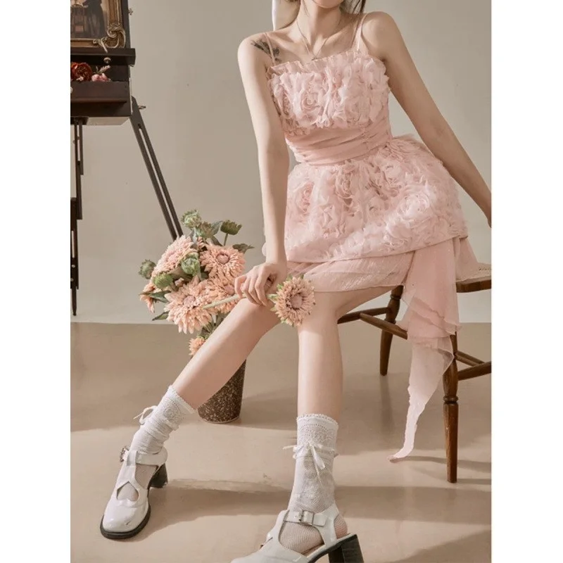 Ele Pure Desire Summer New Faion Strap Dr Street Sle Bodycon Skater Dr per donna Orlo irregolare