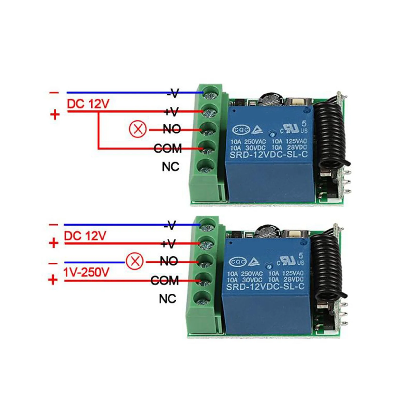 N75R-4X DC 12V 1CH 433Mhz Universal Wireless Remote Control Switch RF Relay Receiver 433 Mhz Transmitter Button Module DIY