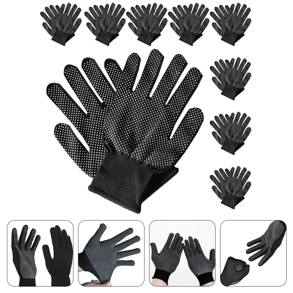 10pcs Non-Slip Pvc Polyester Gloves Breathable Protective Work Gloves For Gardening Outdoor Mitten Safety Handwear