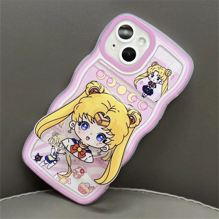 Capa de silicone Anime Sailor Moons Bracket, Curly Wave, Capa para Samsung Galaxy S20, S20FE, S21, S21FE, S22, S23, S24, S8, S9, Ultra Plus, 4G, 5G