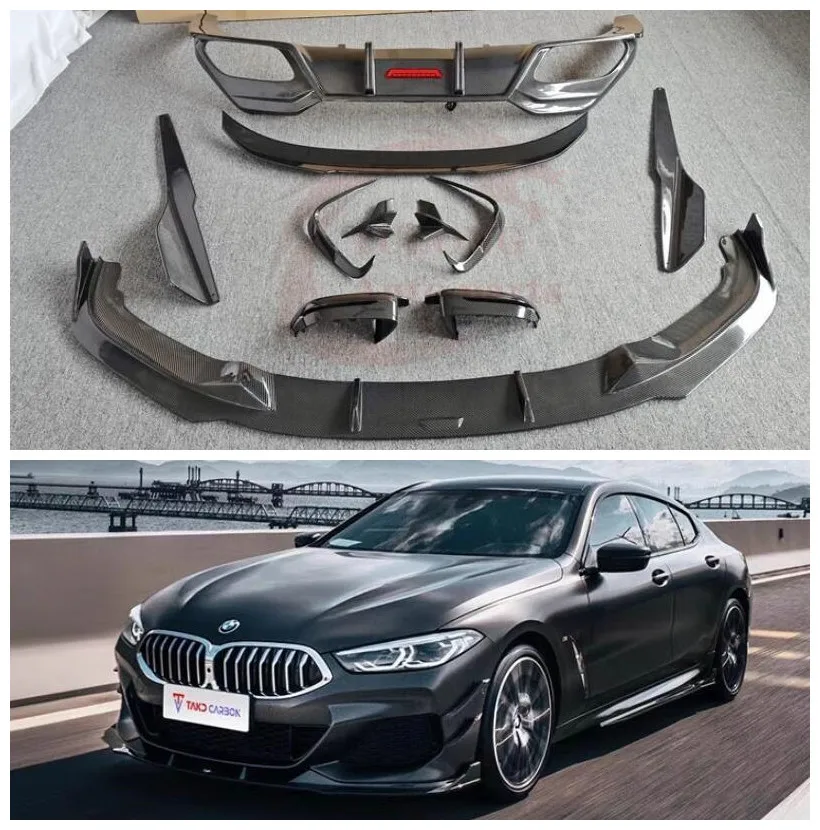 

Передний бампер из углеродного волокна для BMW 840i 850i G14 G15 G16 19 -23, губа, задний диффузор, боковая юбка, спойлер, полный комплект тела