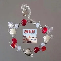 Handmade star bracelet red coquettish Y2k bracelet