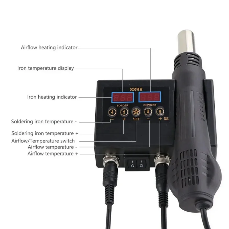 

AB34-8898 Soldering Station Portable Digital Hot Air BGA Rework Solder Station For Cell-Phone PCB IC Welding Tools