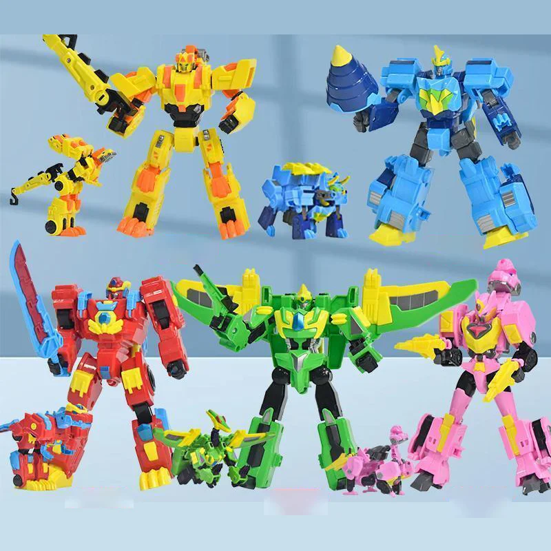6.3 ''/16 cm Vervorming Dinosaurus Robot Speelgoed Helpen Draak Transformatie Actiefiguren Verzamel modellen Jongen verjaardagscadeau
