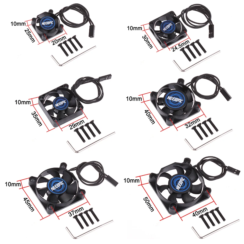 

For NEEBRC RC Motor Fan Cooling Heatsink 2510 3010 3510 4010 4510 5010 30000-10000RPM 5V-12V High Wind Rapid Cool For RC Motor