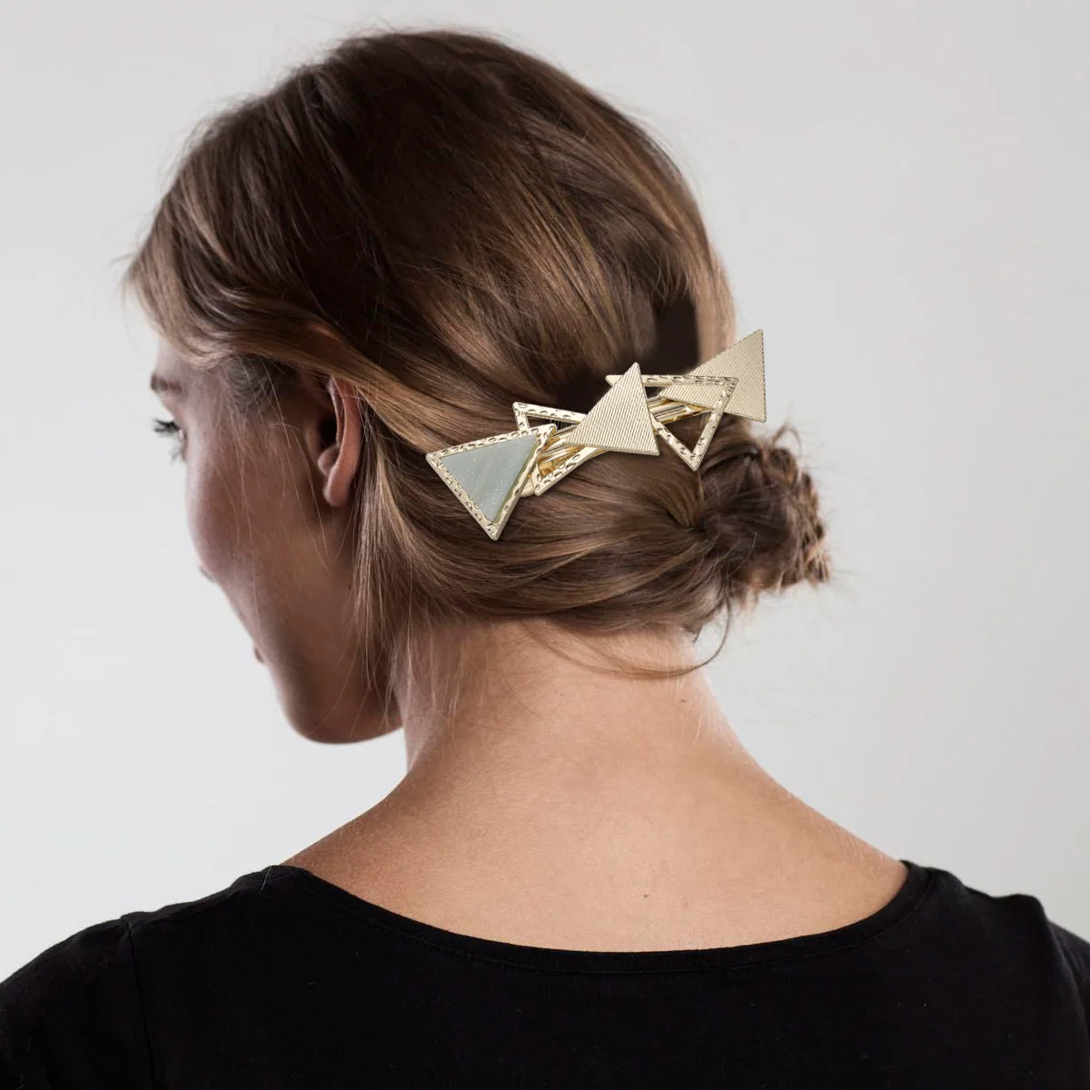 

Hollow Spring Clip Hair Accessories Women Elegant Triangle Barrette Light Green Smooth Comfortable Daily Party Festival Travel