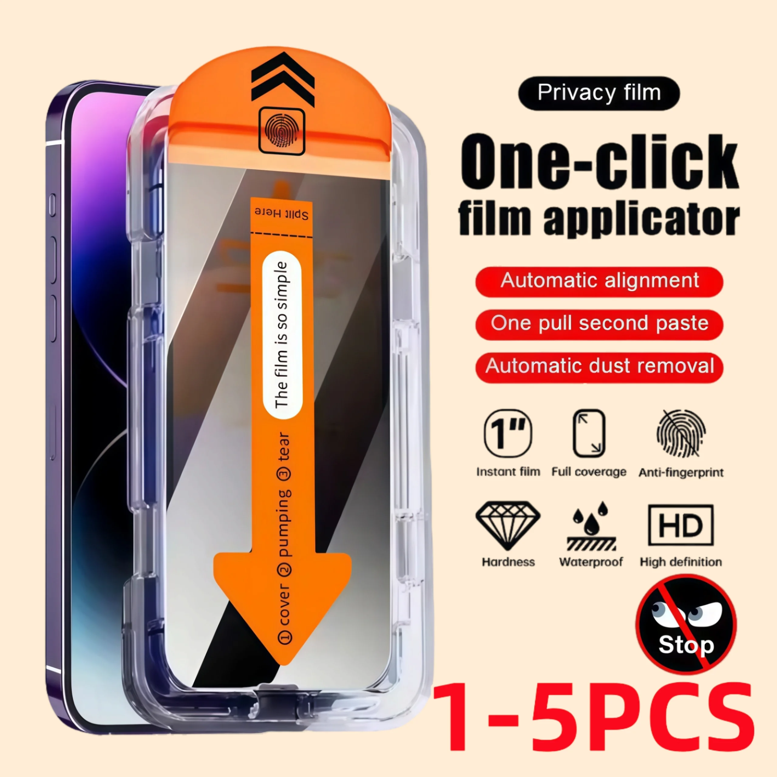 

1-5 шт. для iPhone 17Pro Max 15 16 Pro 14 Plus 13 12 Mini 11 XS 17 Air, антишпионское закаленное стекло, защита экрана мобильного телефона