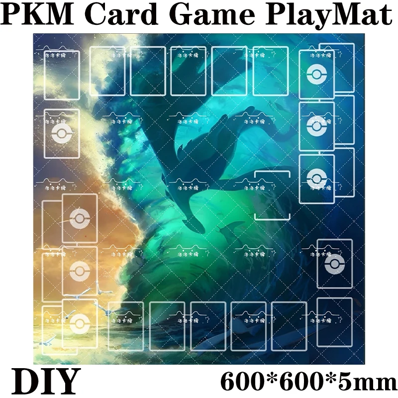 

Lugia Anime Diy TCG Playmat Двусторонний игровой коврик для PTCG, нескользящая картонная игровая доска большого размера для 2 игроков, детский настольный подарок
