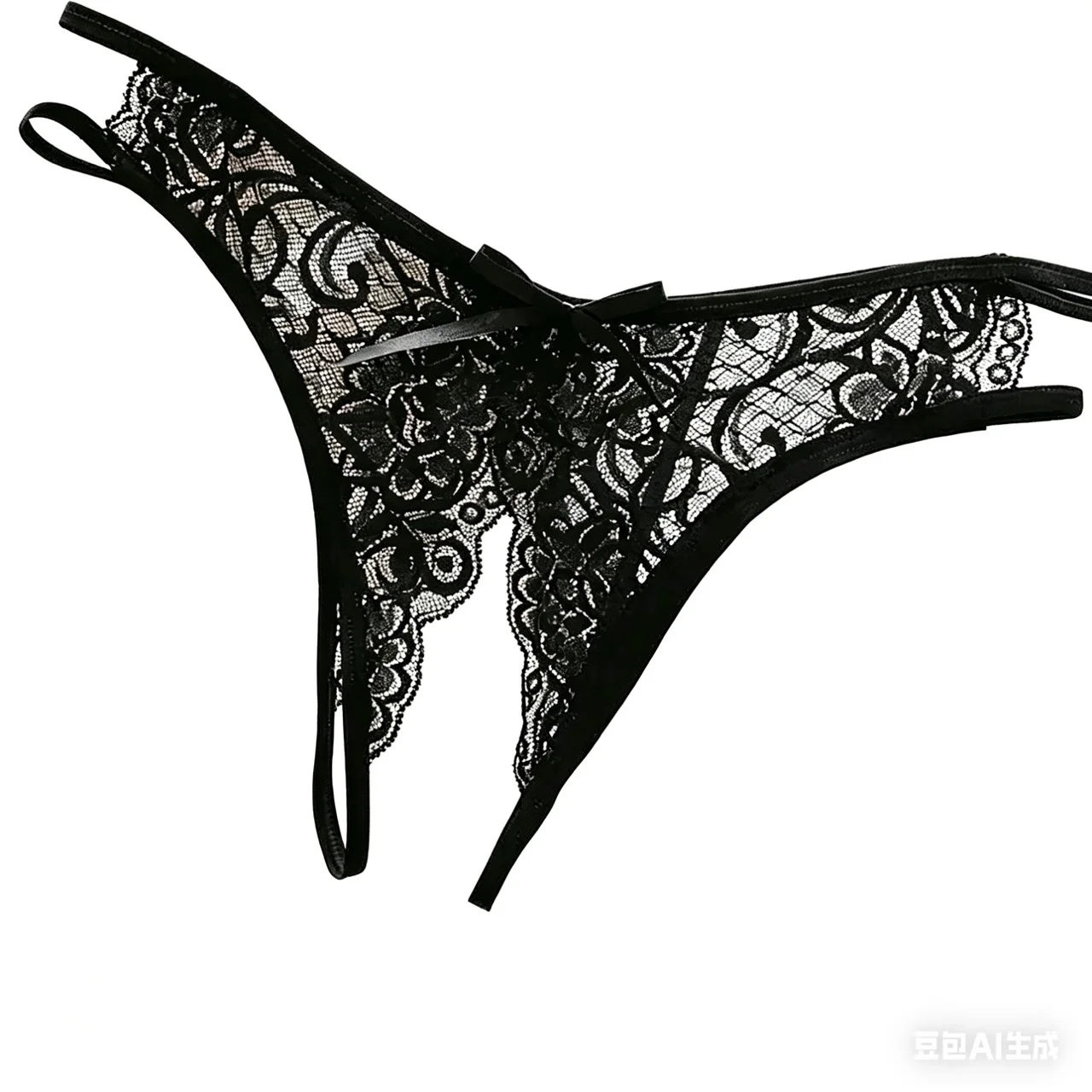 

1/2pcs Sexy Lingerie Women'S Panties Crotch Opening Transparent Thongs Solid Bowknot Underwear For Ladies Women Lace Pantys